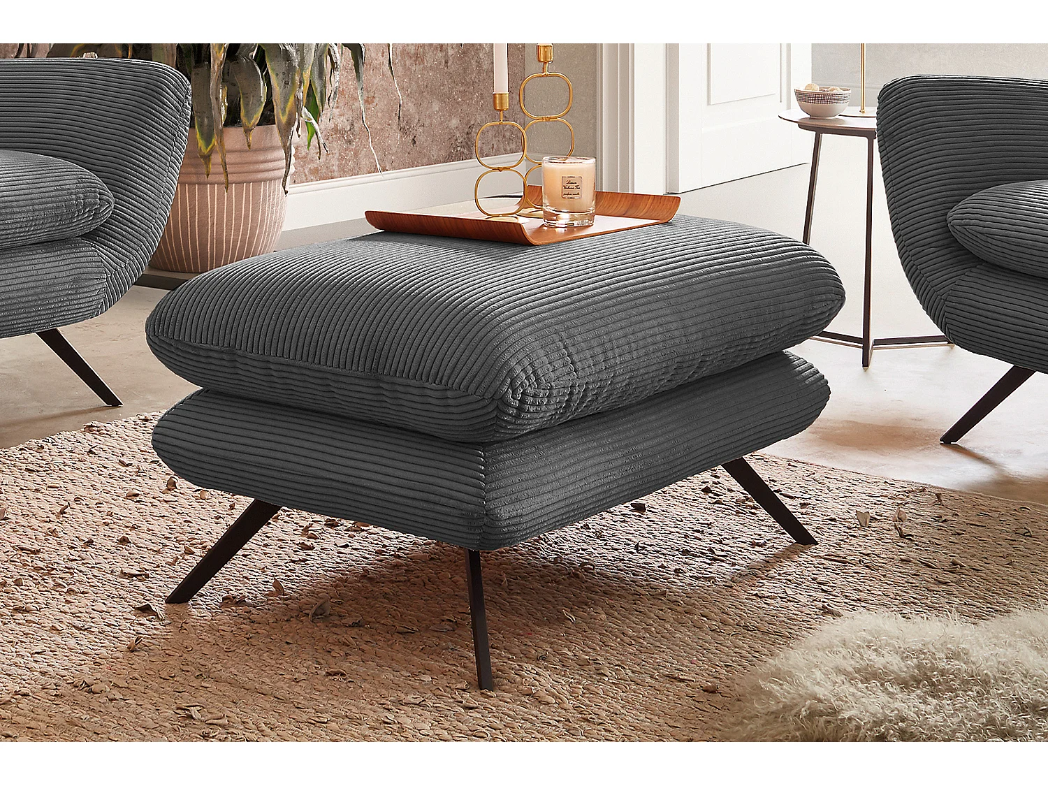 Sessel - Grau Cord - CHARME