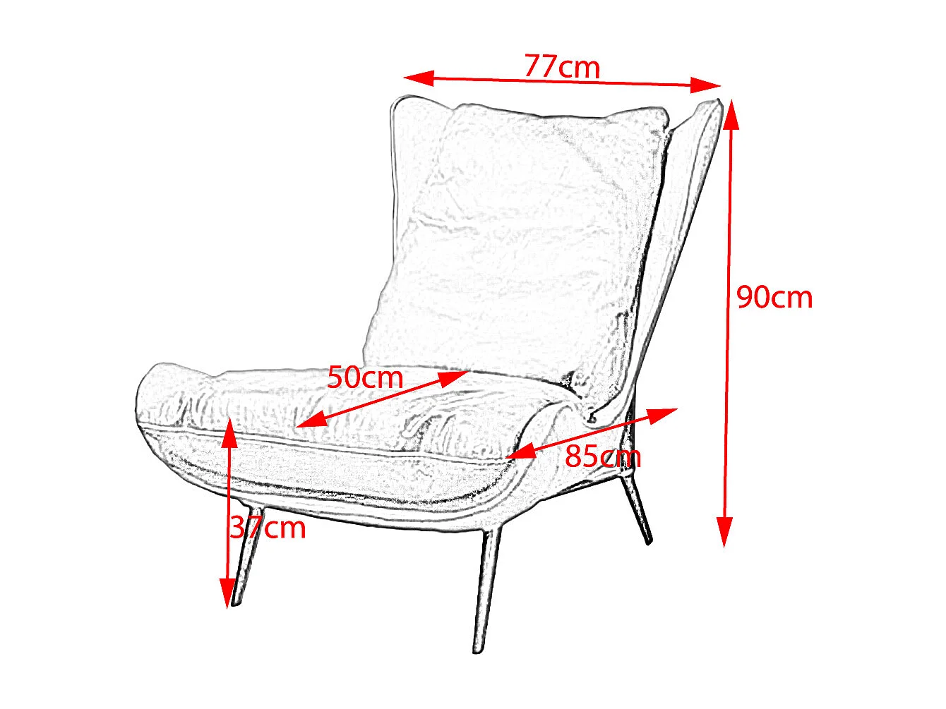 Fauteuil club - marron cuir - ERIO