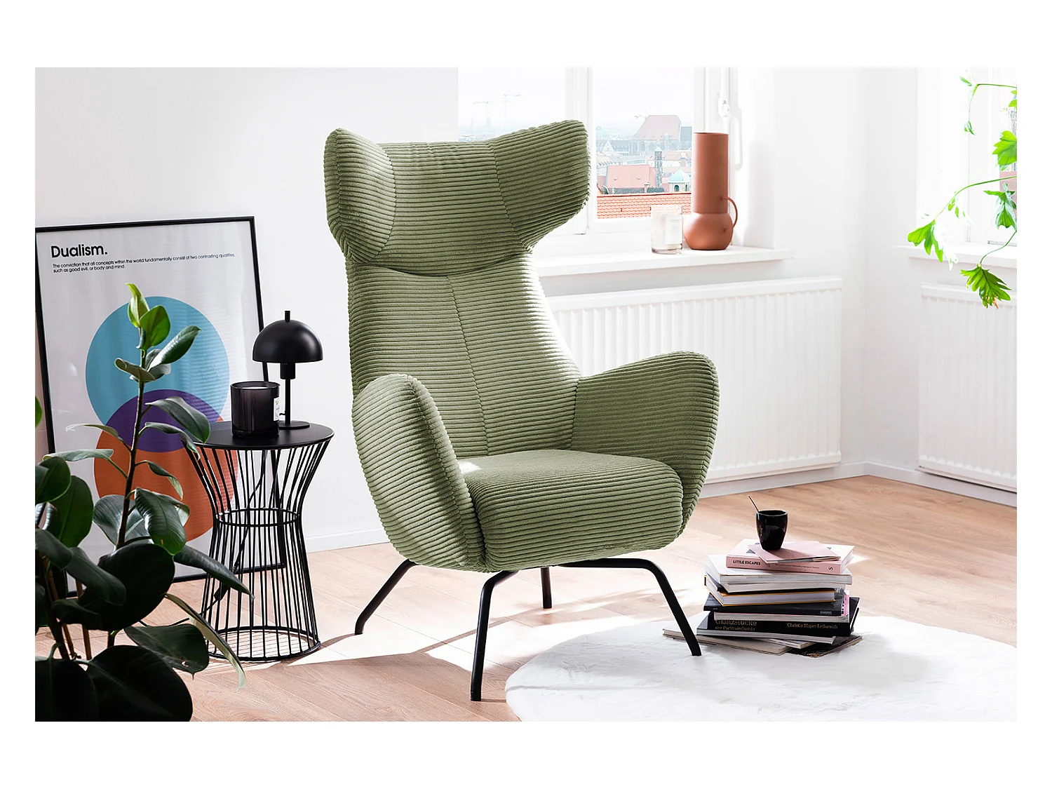 Poltrona - verde Velluto a coste - LOTTE
