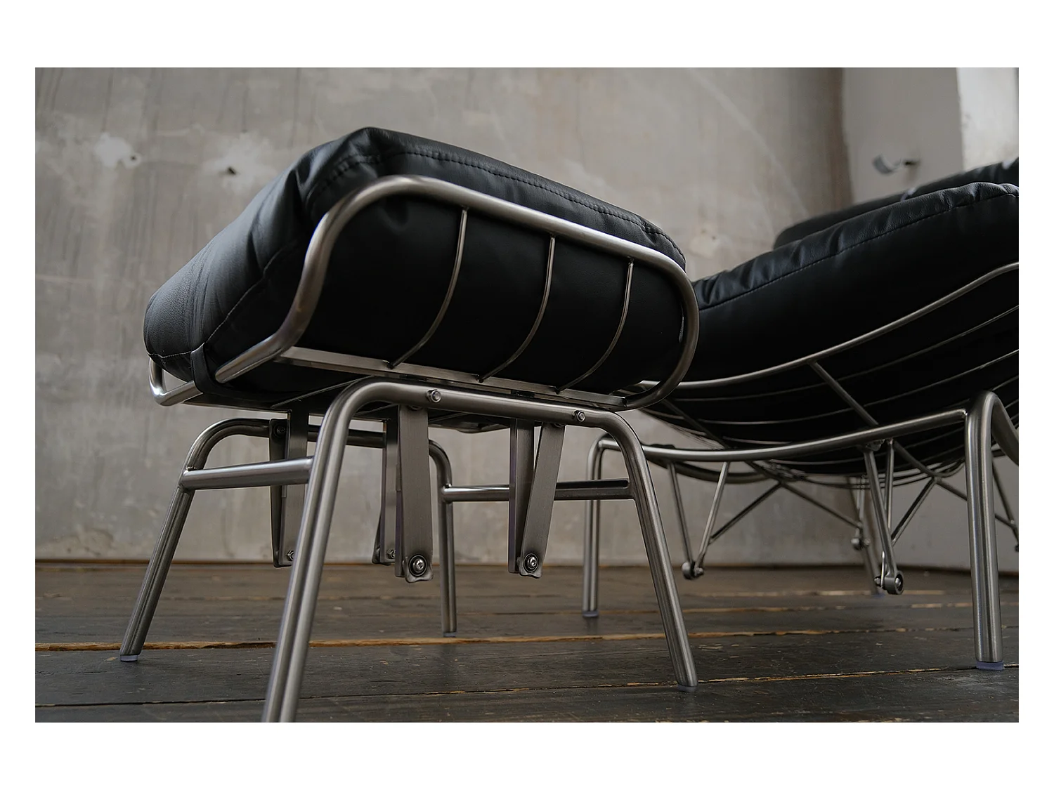 Sessel - Schwarz Leder - ROWA