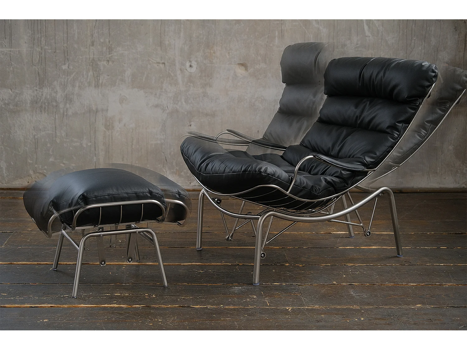 Relaxsessel - Schwarz Leder - ROWA