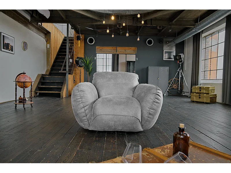 Fauteuil - Gris cuir - DAVITO