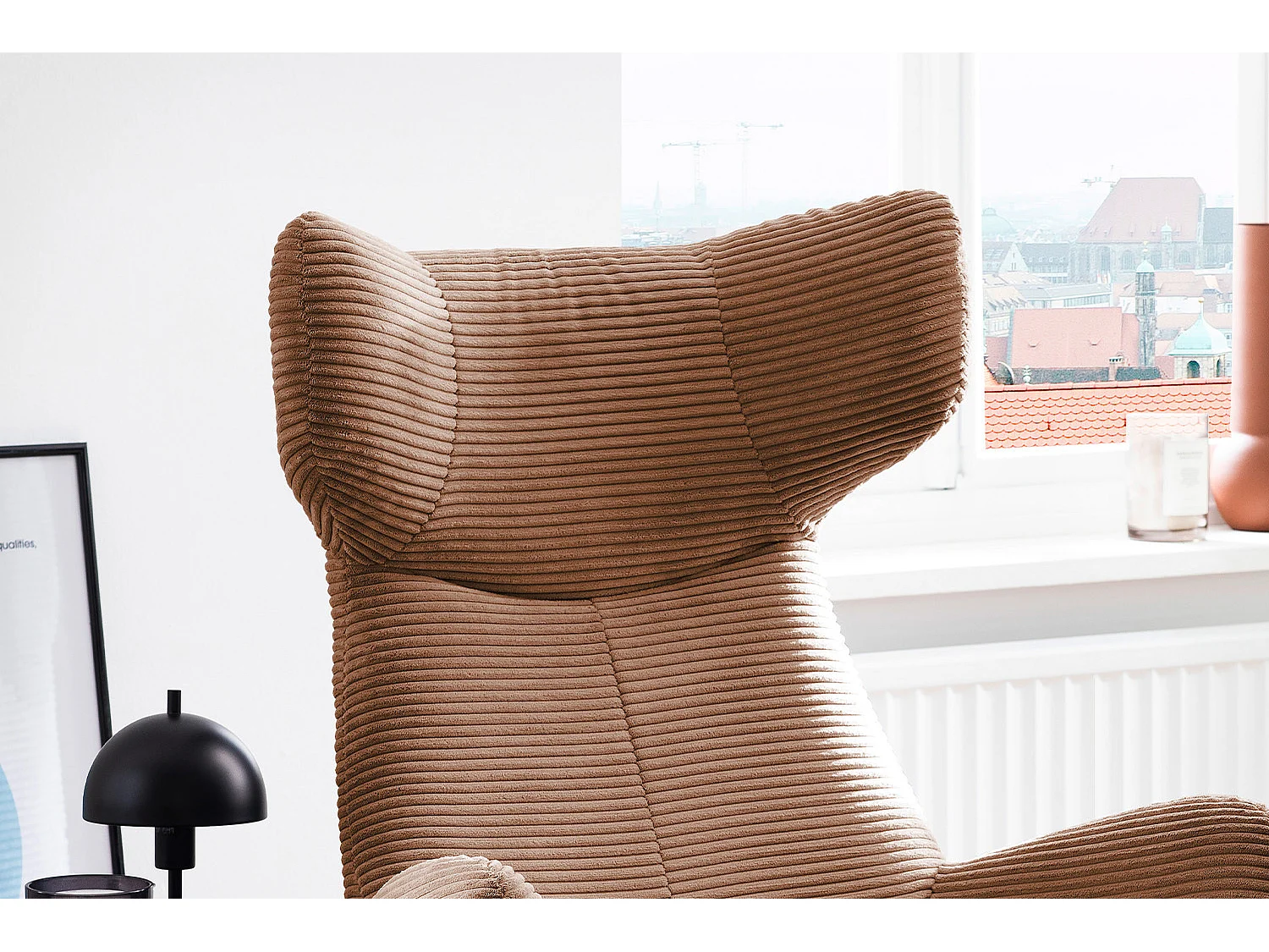 Fauteuil - marron Velours côtelé - LOTTE