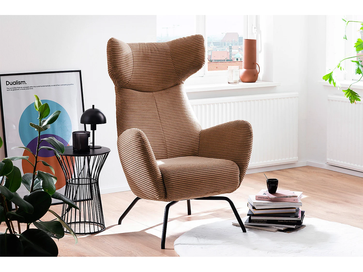 Poltrona bergère - marrone Velluto a coste - LOTTE