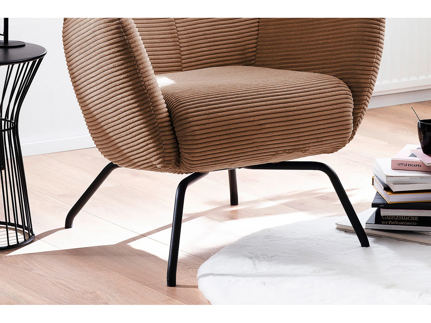 Poltrona bergère - marrone Velluto a coste - LOTTE