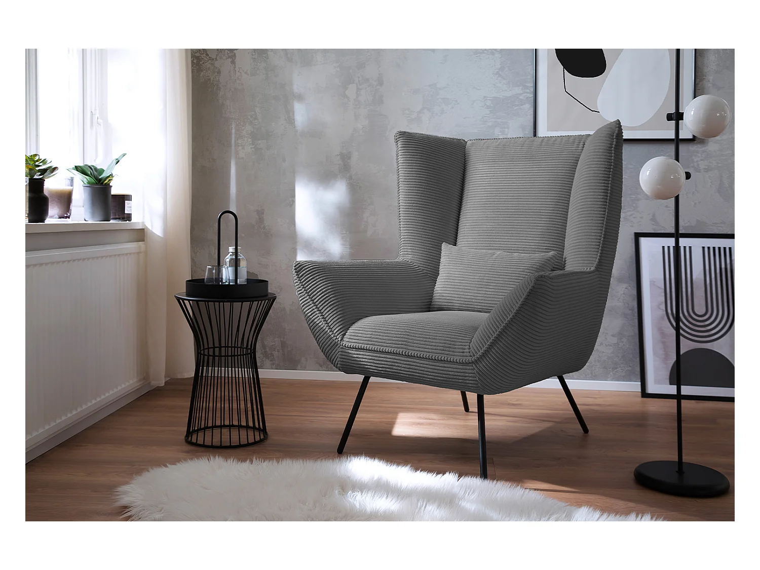 Fauteuil - Gris Velours côtelé - IVA