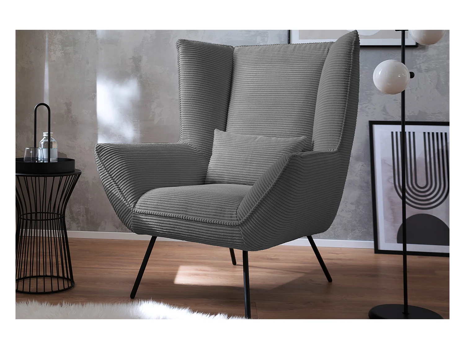 Fauteuil - Gris Velours côtelé - IVA