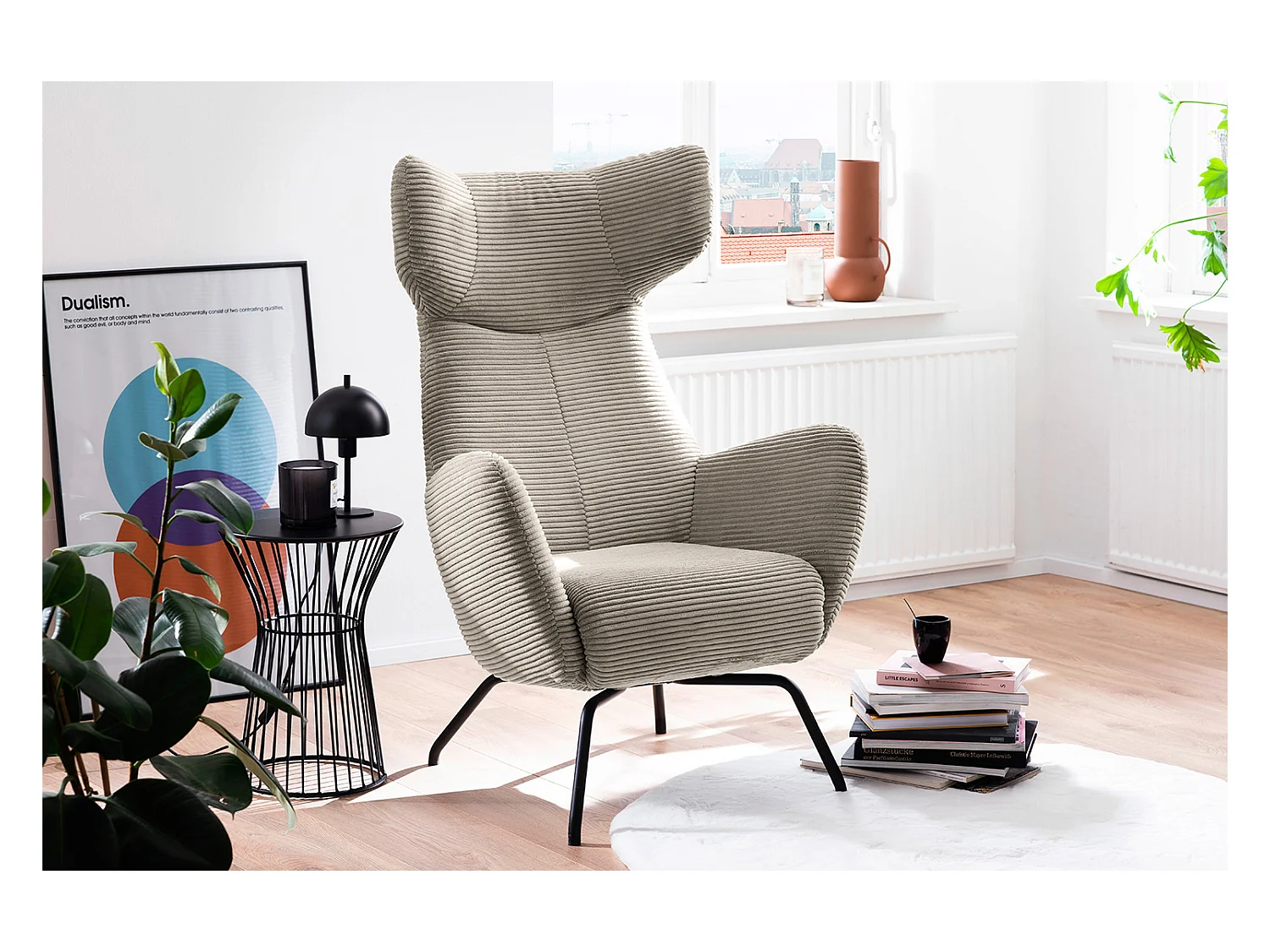 Fauteuil - granit Velours côtelé - LOTTE