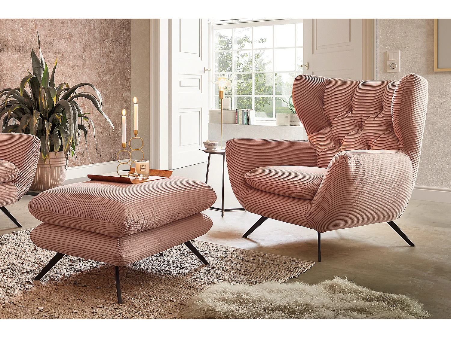 Ohrensessel - Rosé Cord - CHARME