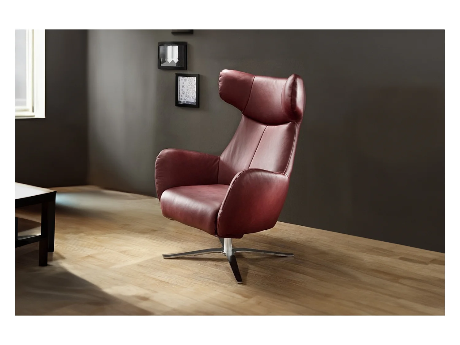 Chaise - Rouge cuir - RANDY