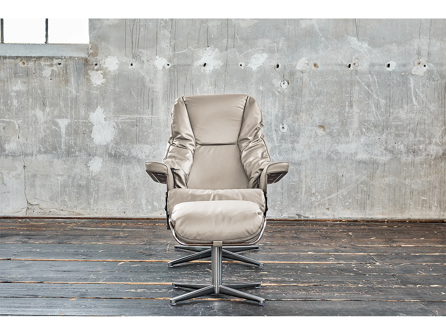 Fauteuil - gris clair cuir - MODO