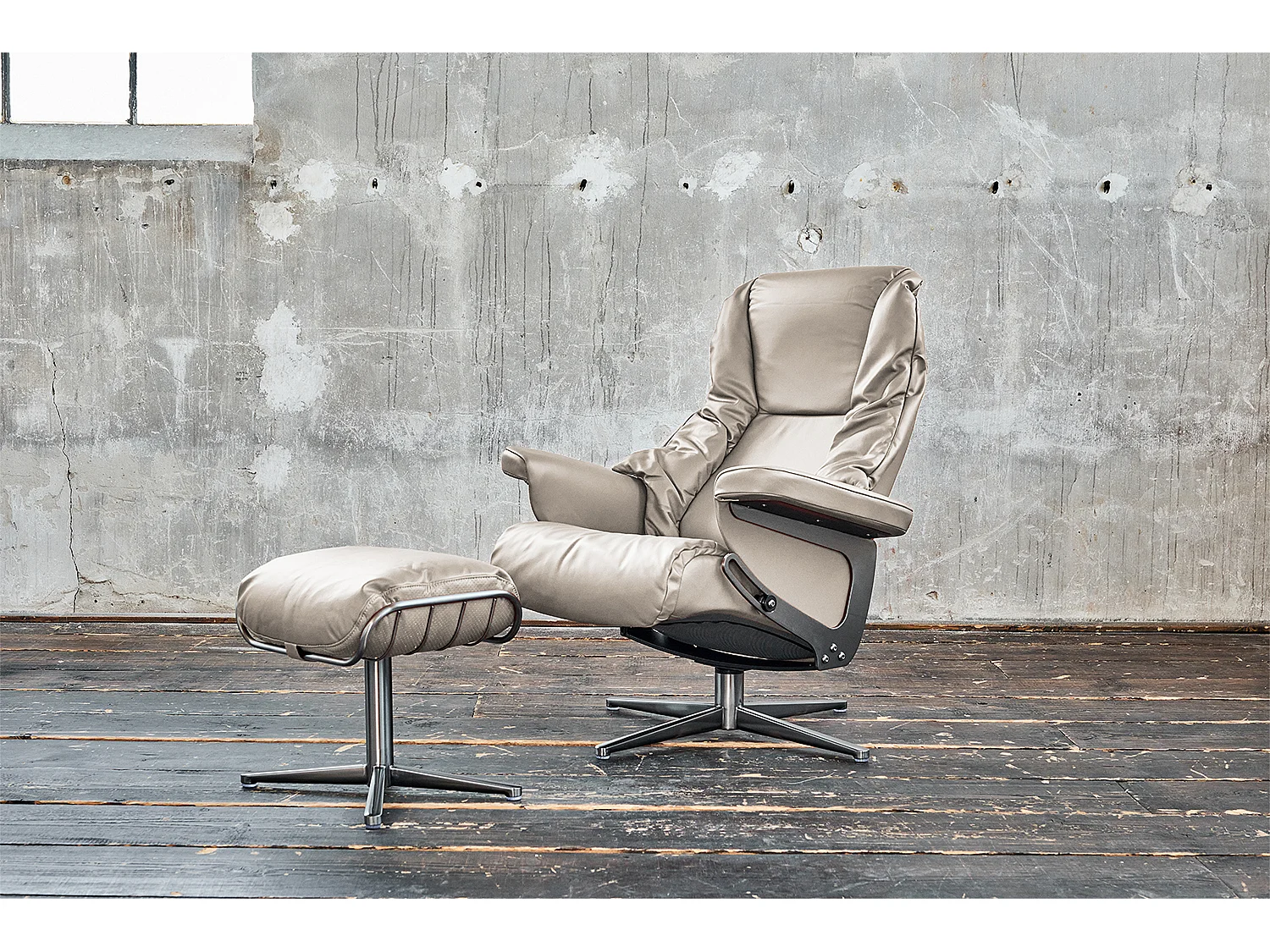 Fauteuil - gris clair cuir - MODO