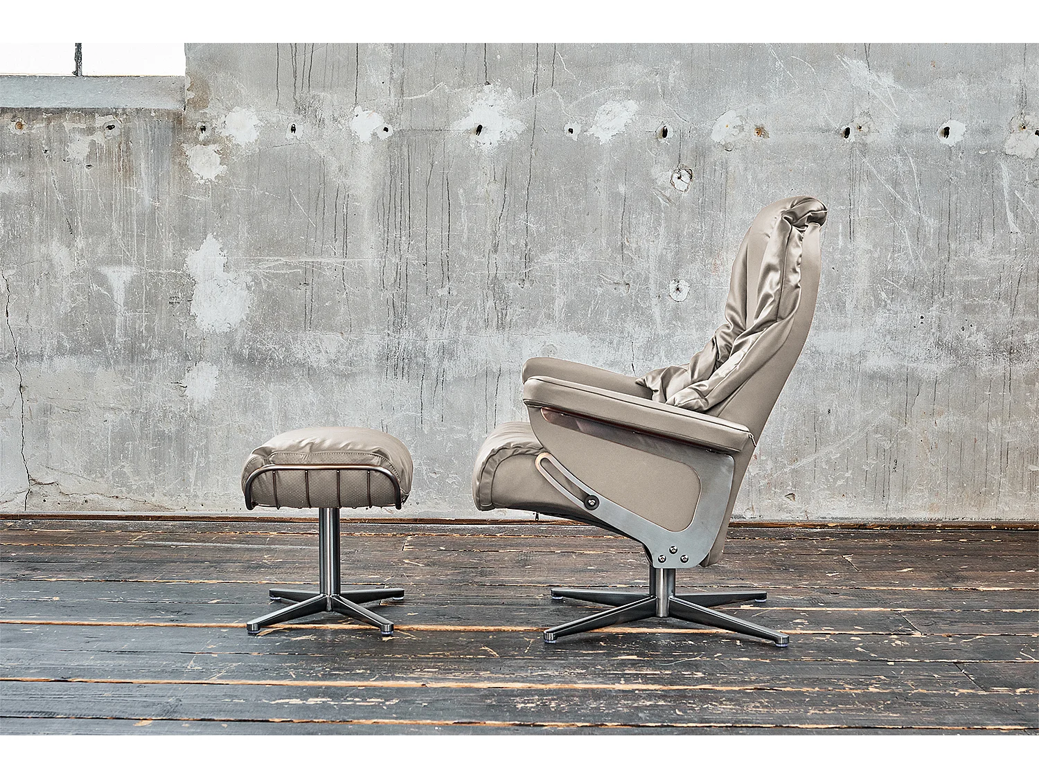 Fauteuil - gris clair cuir - MODO