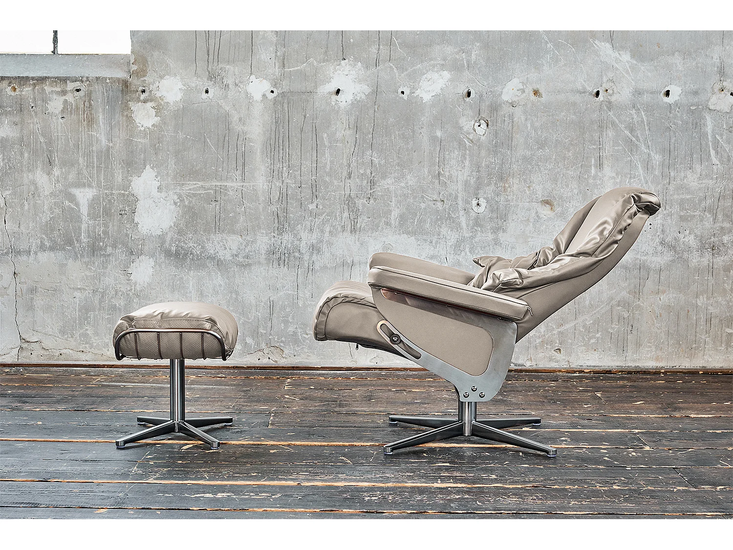 Fauteuil - gris clair cuir - MODO
