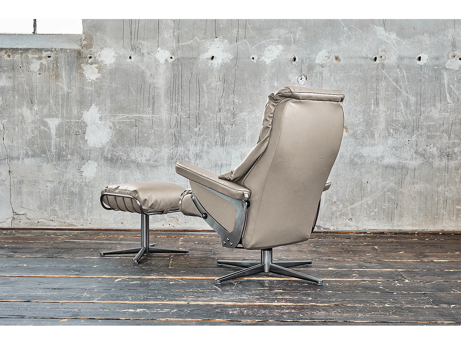 Fauteuil - gris clair cuir - MODO