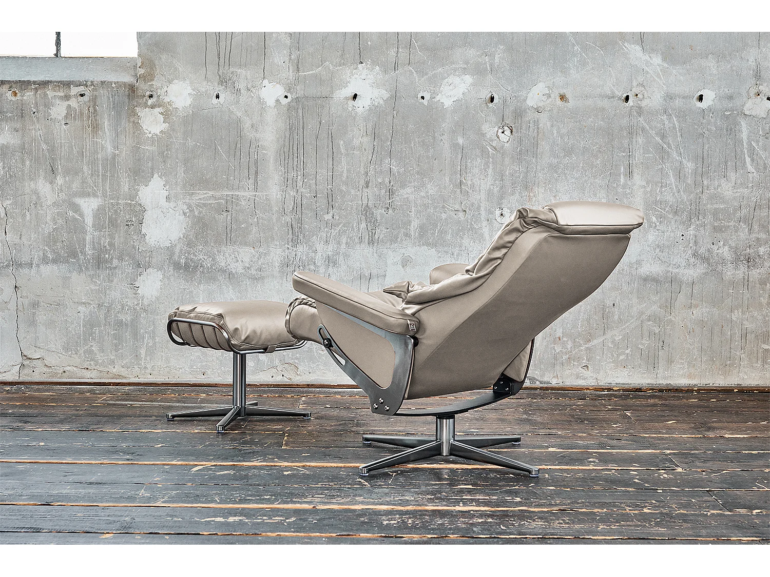 Fauteuil - gris clair cuir - MODO