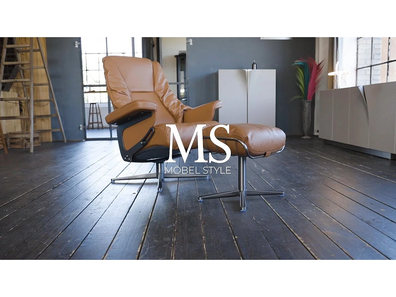 Fauteuil - gris clair cuir - MODO