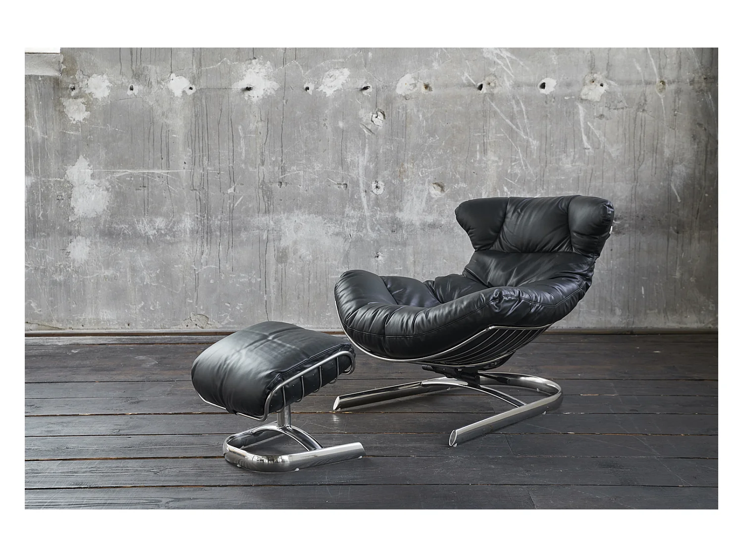 Fauteuil - Noir cuir - ROWE