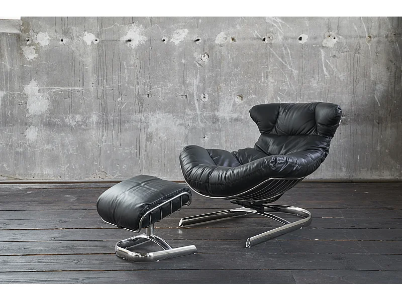 Fauteuil - Noir cuir - ROWE