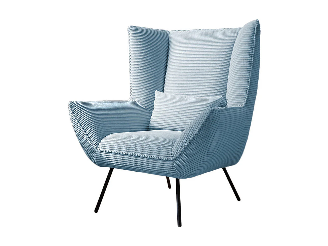 Poltrona relax - azzurro chiaro Velluto a coste - IVA