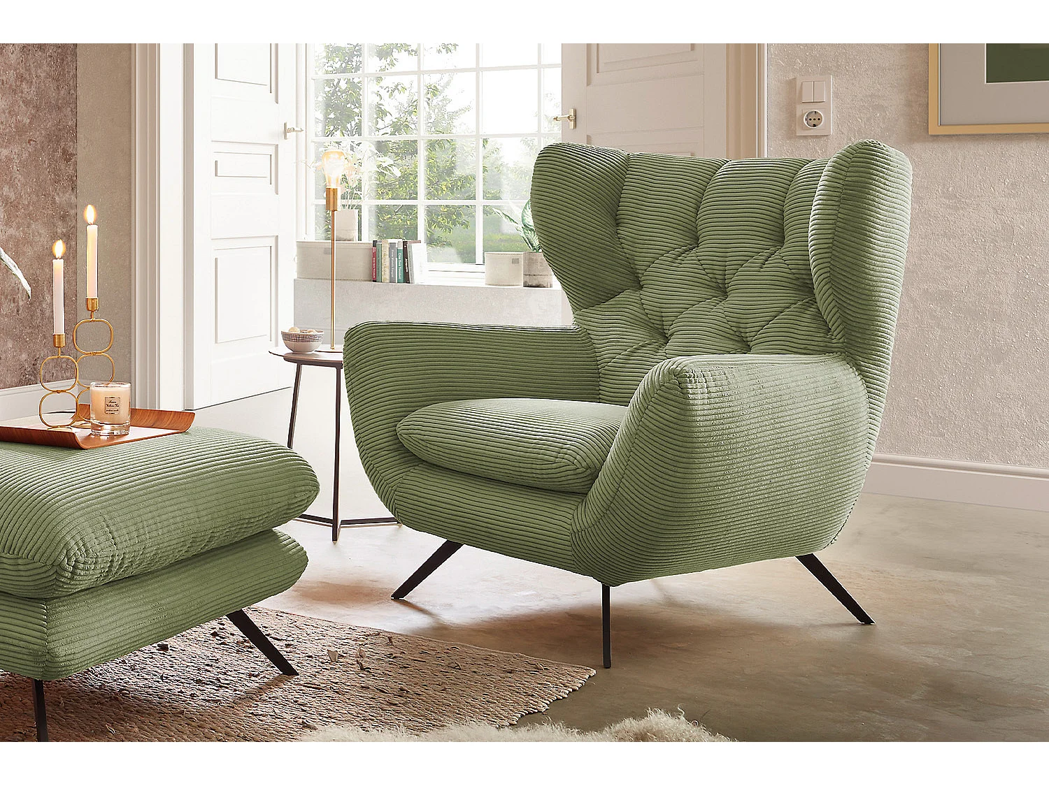 Sessel - Grün Cord - CHARME