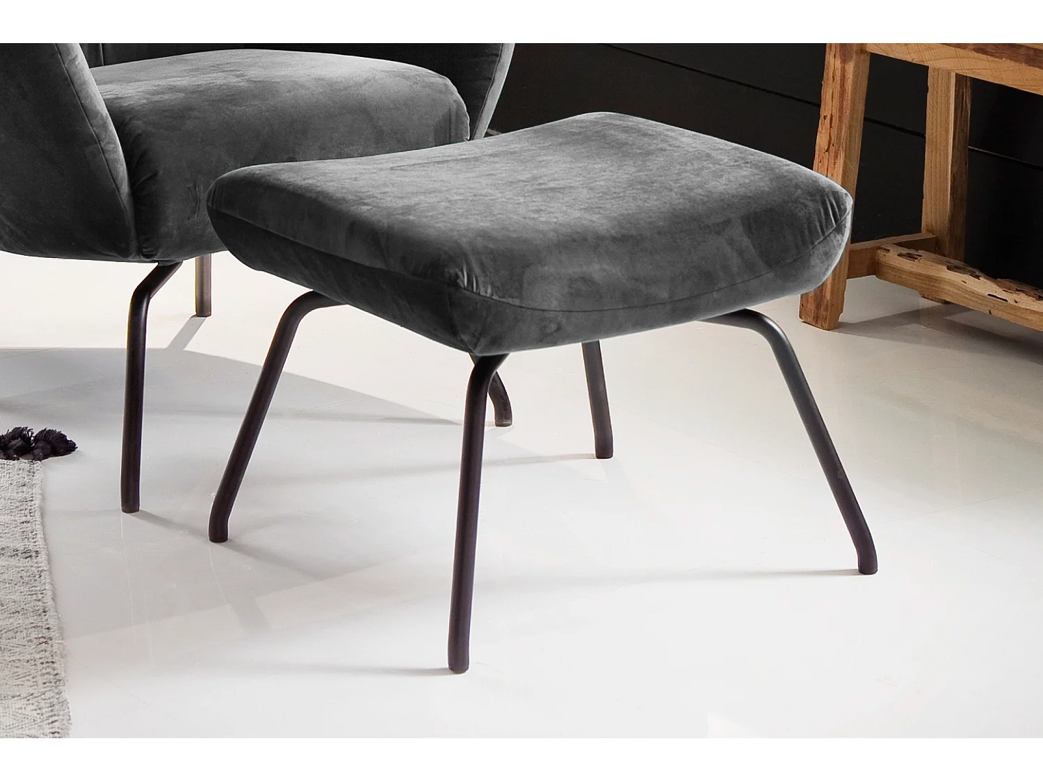 Sillones orejeros - Gris terciopelo - LOTTE