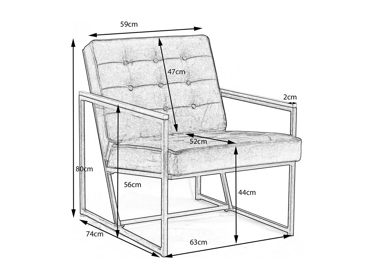 Polstersessel - Schwarz Velvet - ARLY