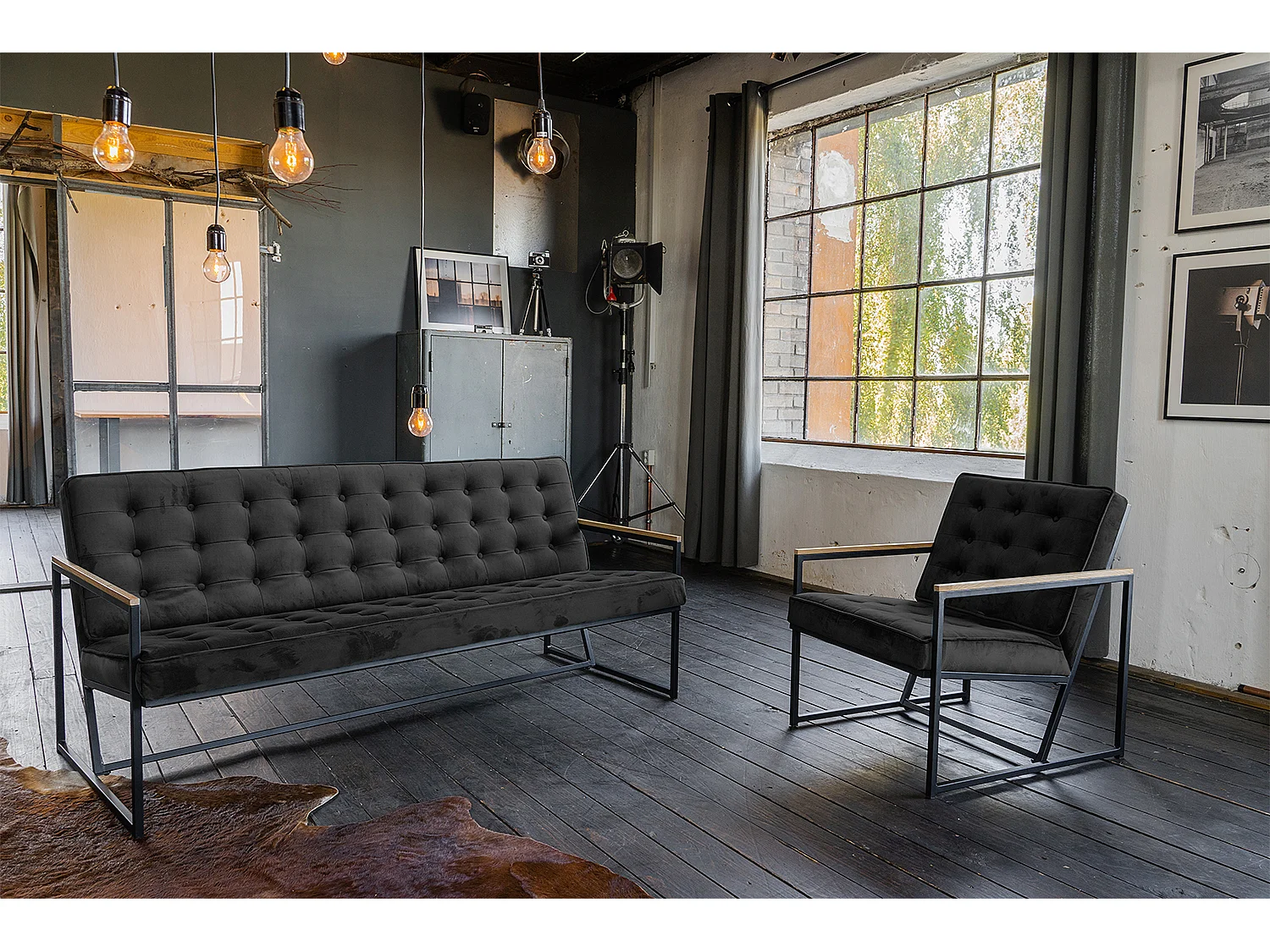 Fauteuil - Noir Velours - ARLY