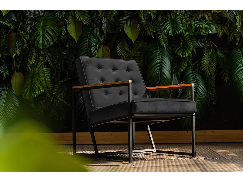 Fauteuil - Noir Velours - ARLY