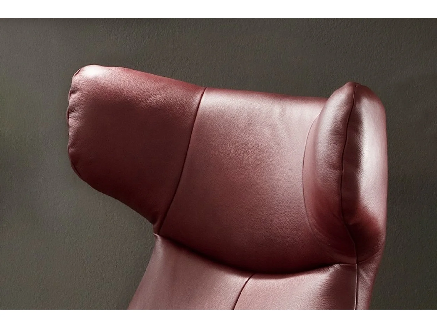 Fauteuil pivotant - Rouge cuir - RANDY