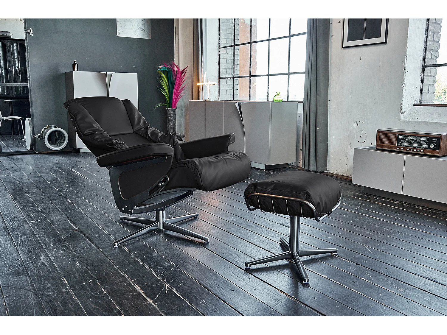 Fauteuil - Noir cuir - MODO