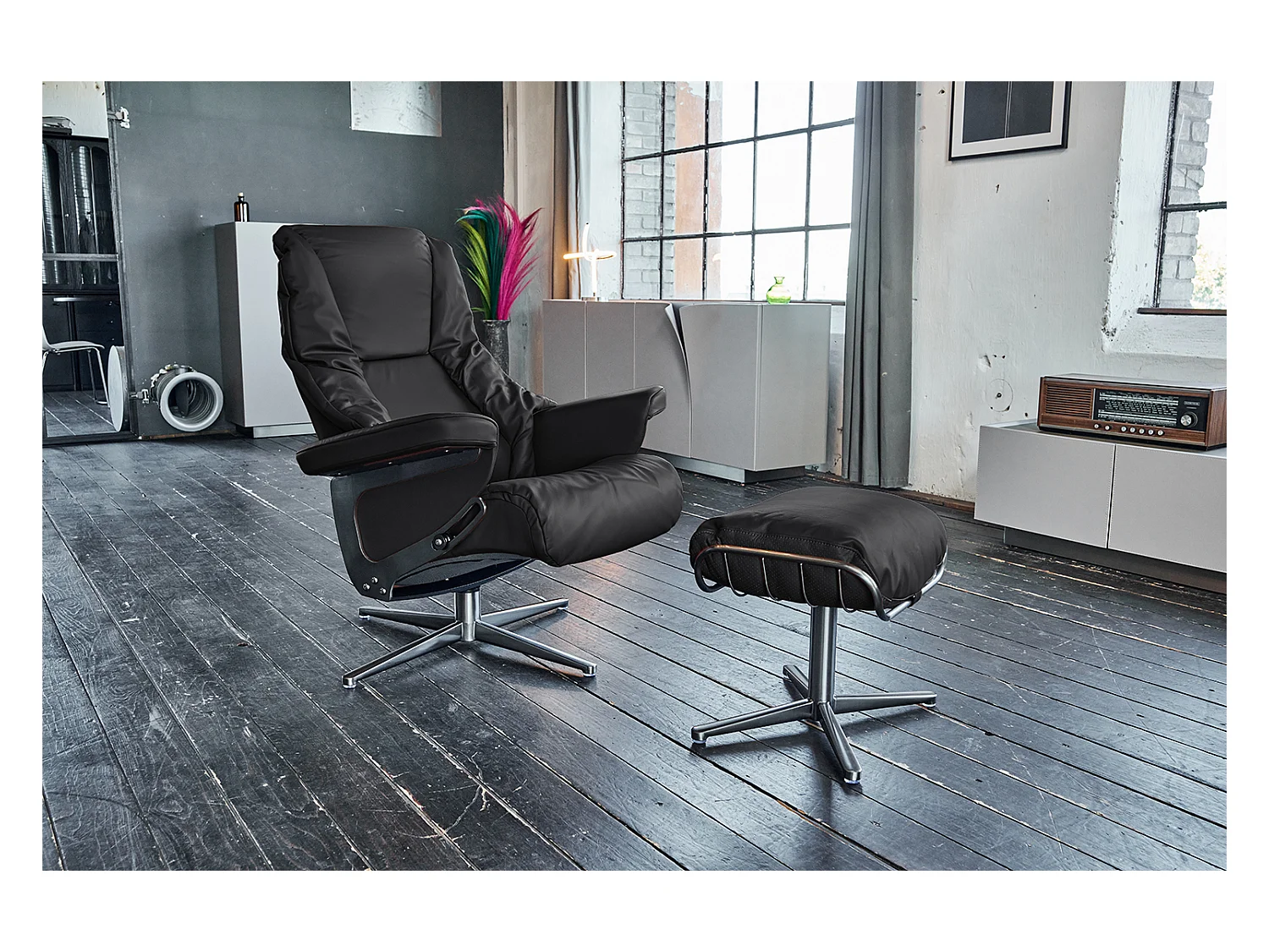 Fauteuil - Noir cuir - MODO