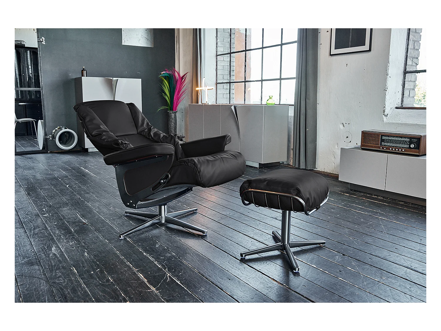 Relaxsessel - Schwarz Leder - MODO