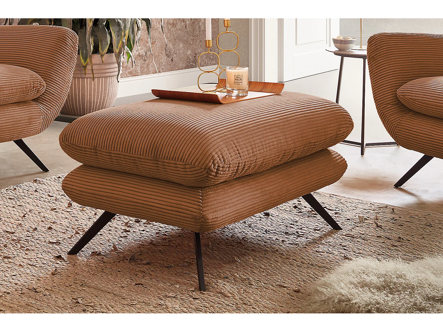 Ohrensessel - Braun Cord - CHARME