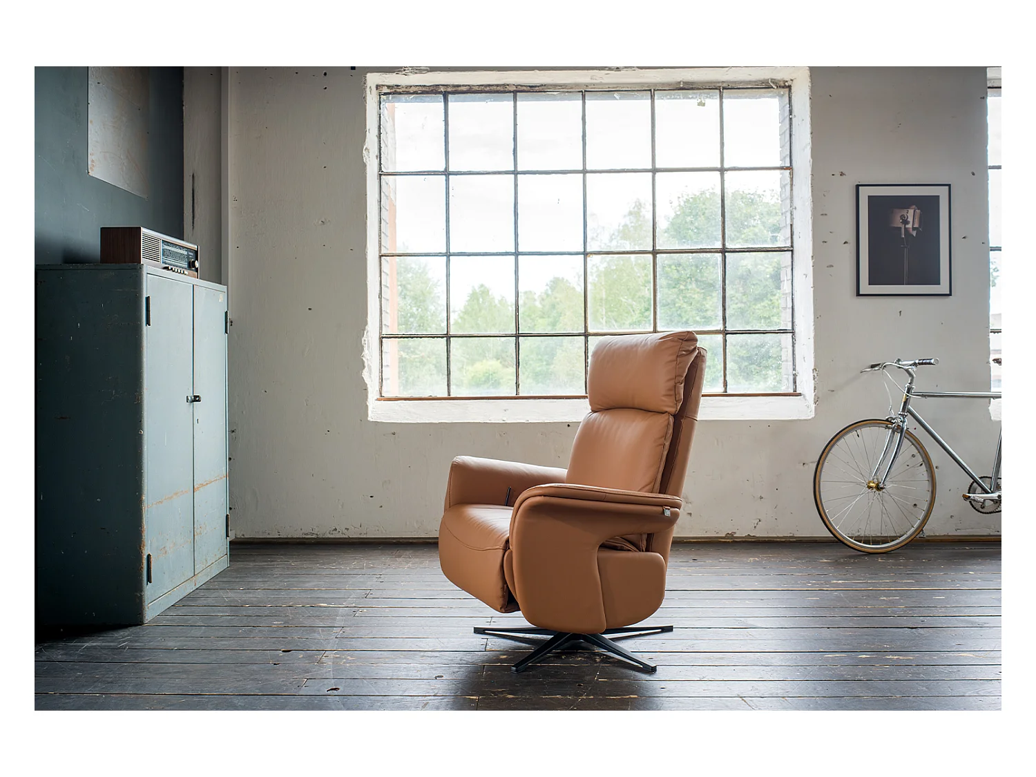 Fauteuil - marron cuir - NAMA