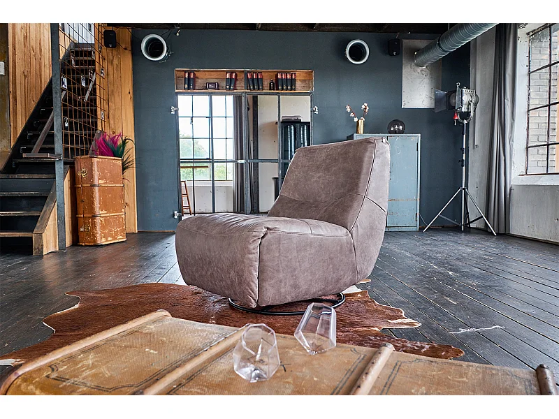 Fauteuil - taupe cuir - CINE