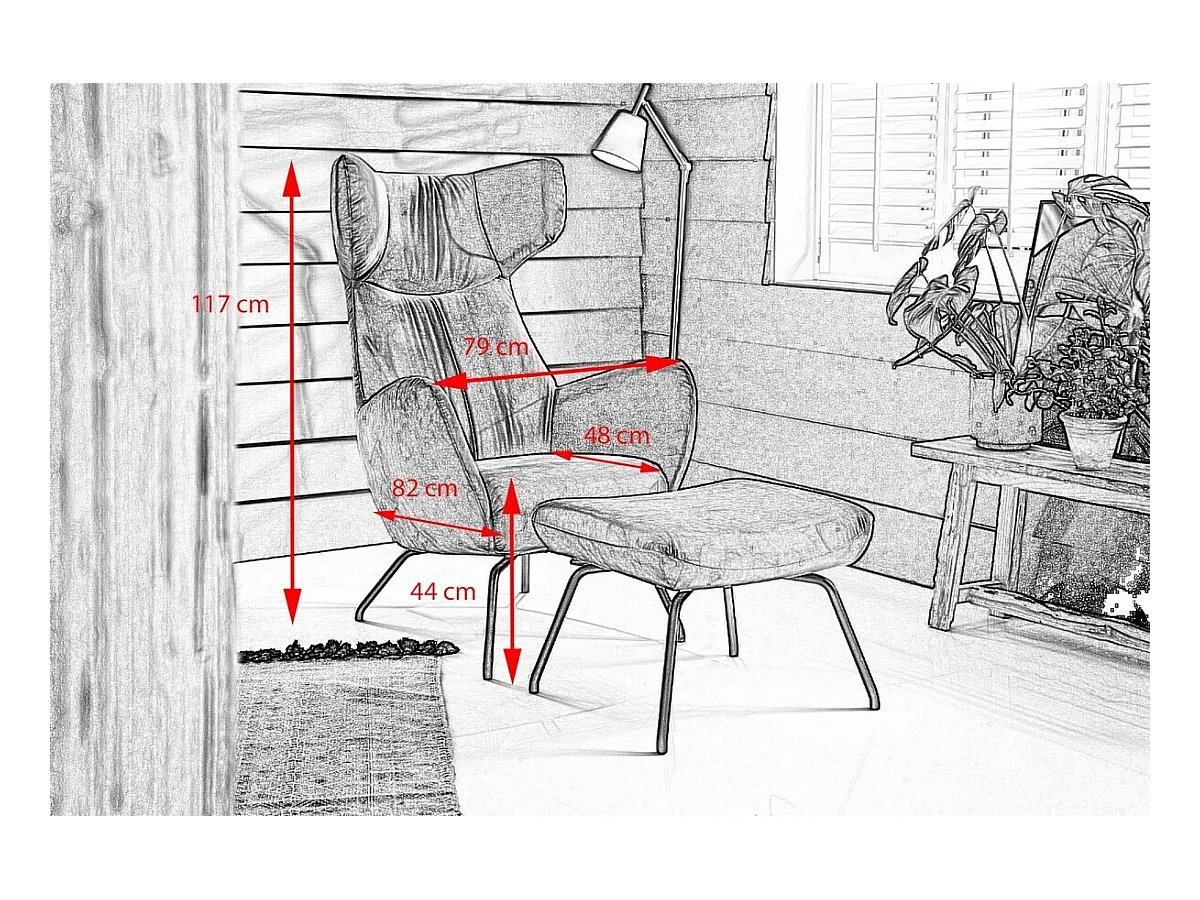 Sillón - Violeta terciopelo - LOTTE