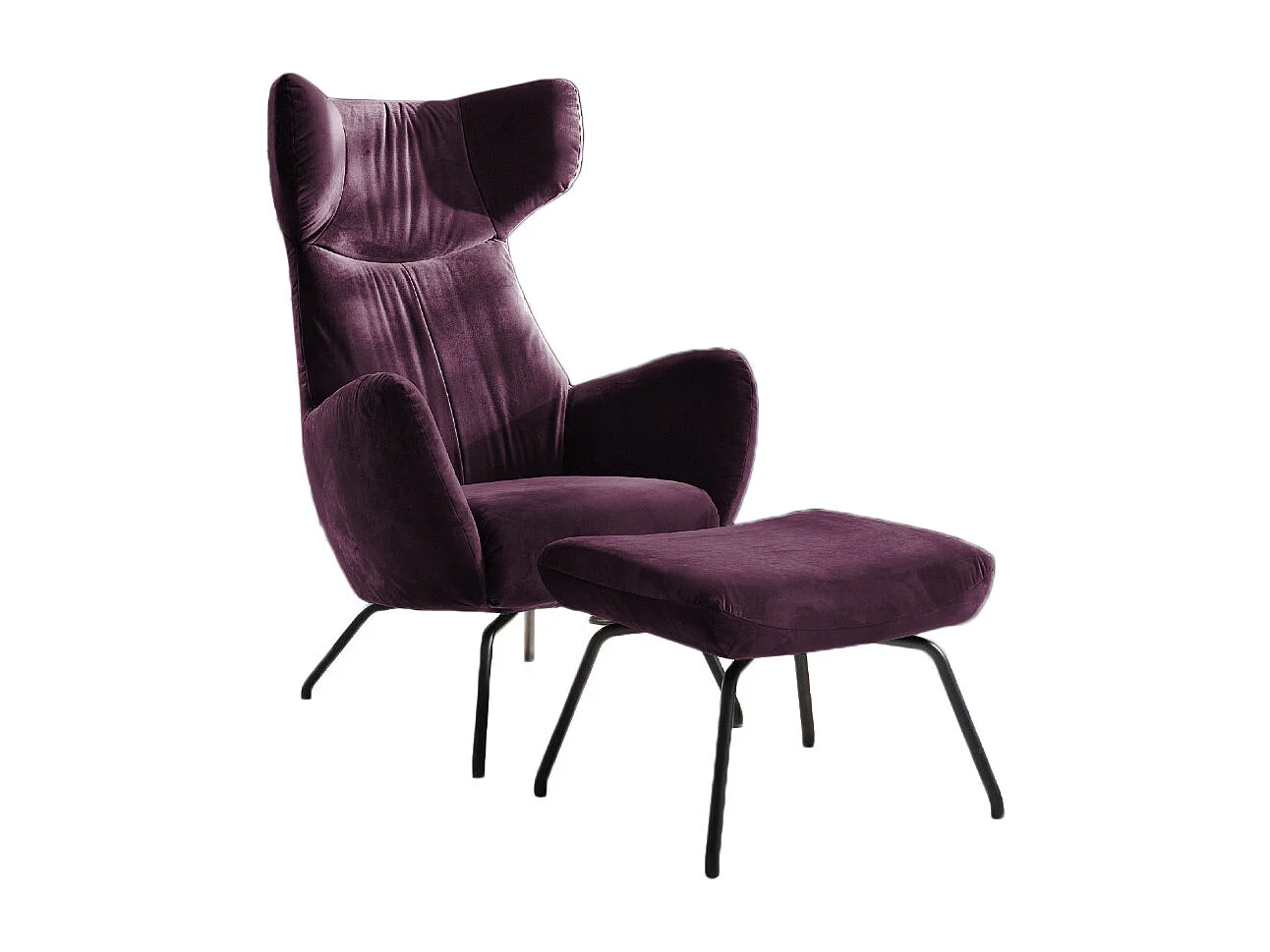 Sillones orejeros - Violeta terciopelo - LOTTE