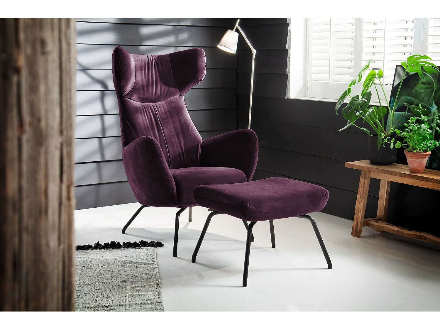 Sillones orejeros - Violeta terciopelo - LOTTE