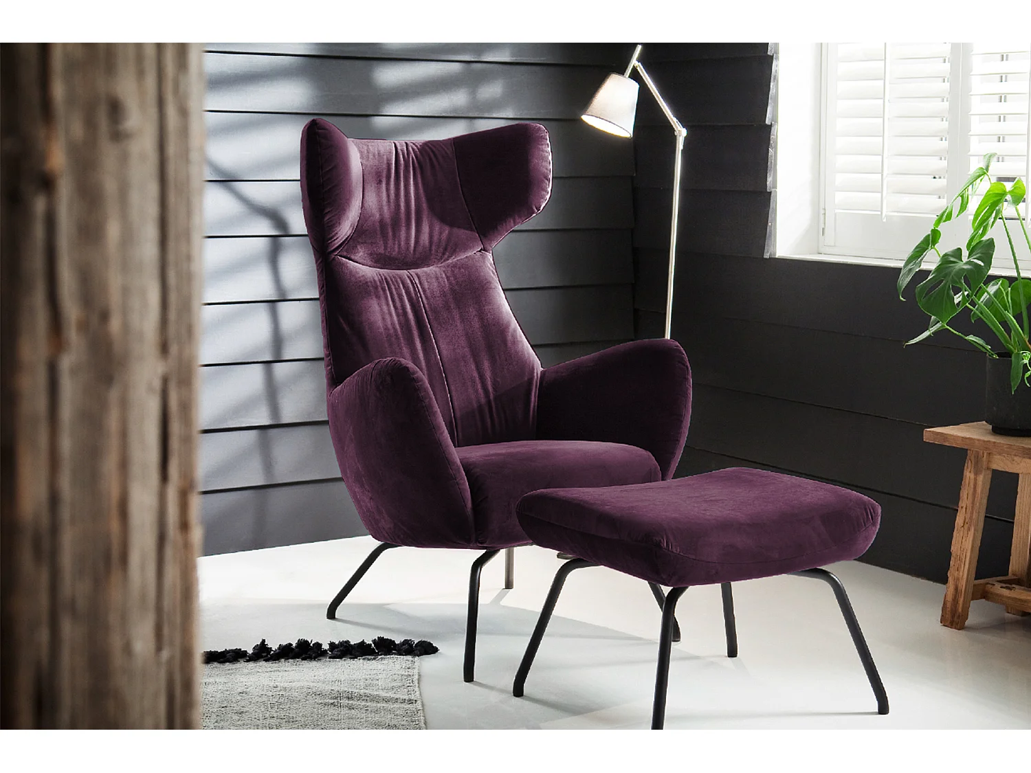 Sillones orejeros - Violeta terciopelo - LOTTE