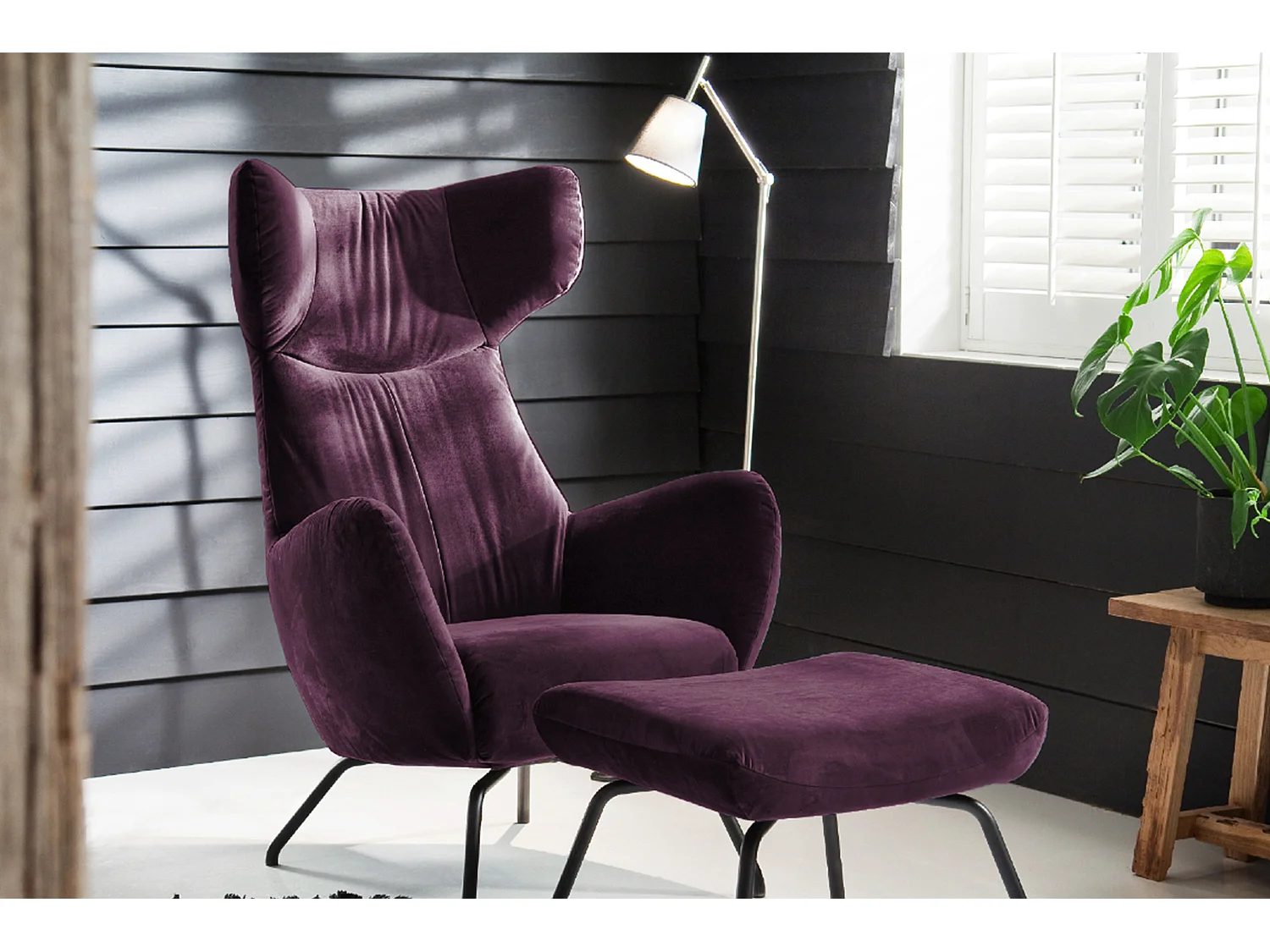 Sillones orejeros - Violeta terciopelo - LOTTE