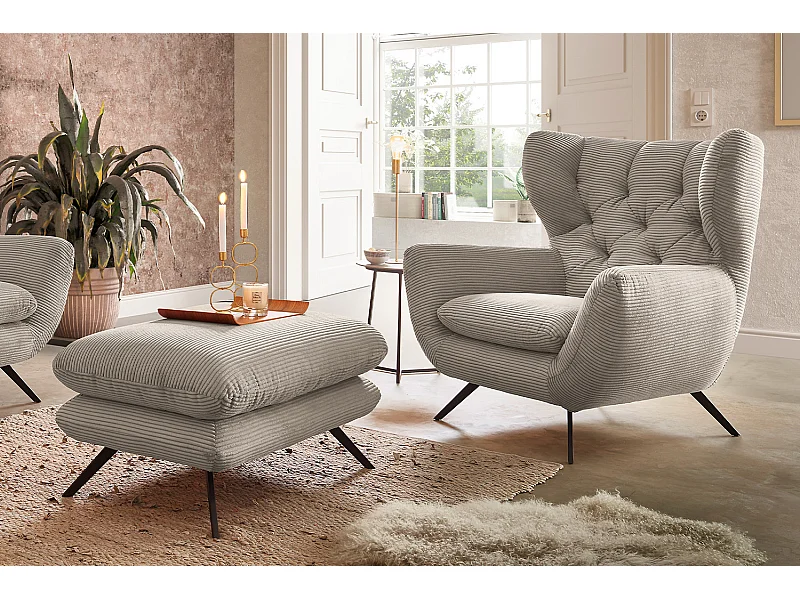 Poltrona - granito Velluto a coste - CHARME