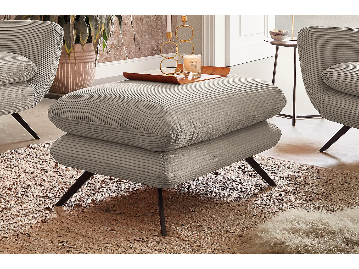 Fauteuil - granit Velours côtelé - CHARME