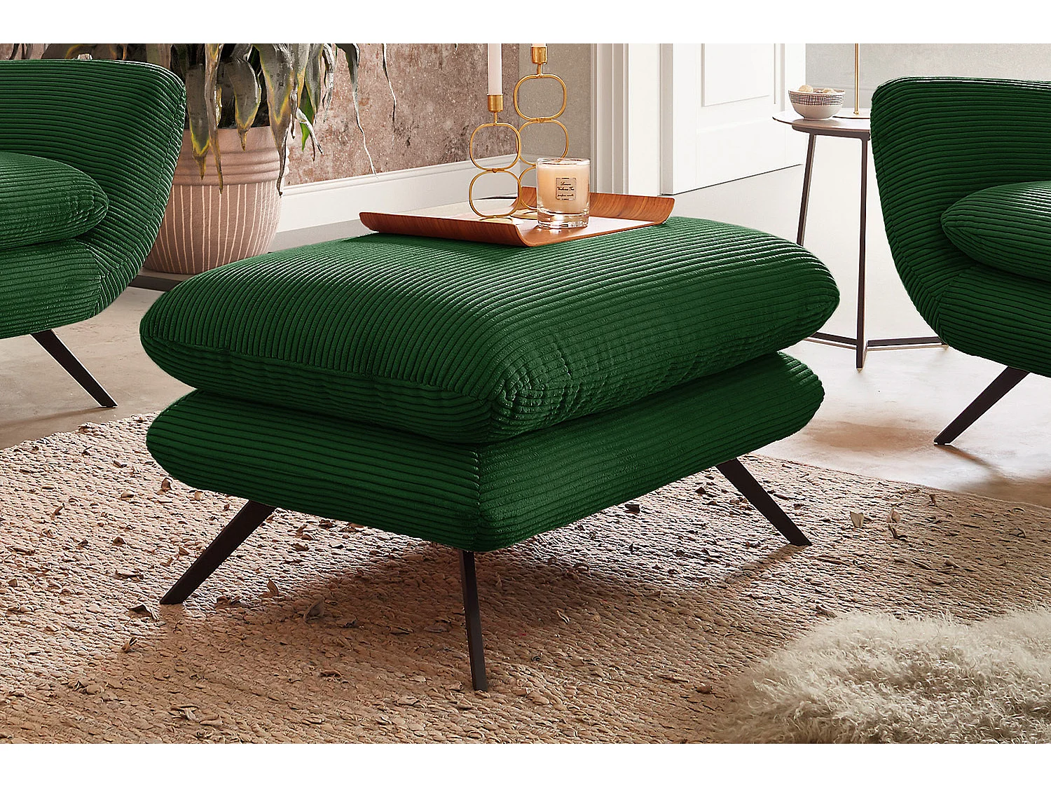 Sillones orejeros - verde esmeralda Pana - CHARME