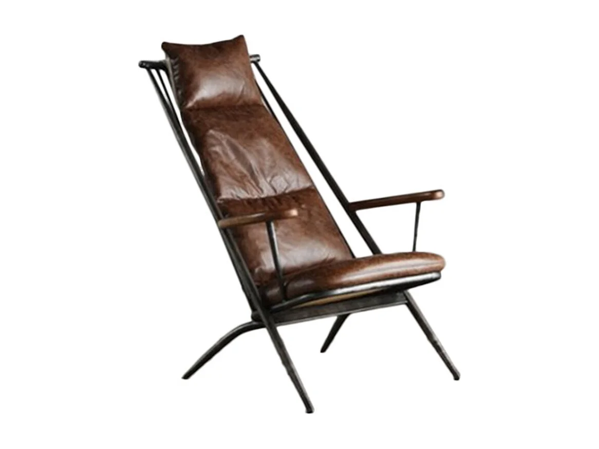 Lounge- Cocktail- Clubsessel - Braun Leder - CIANO