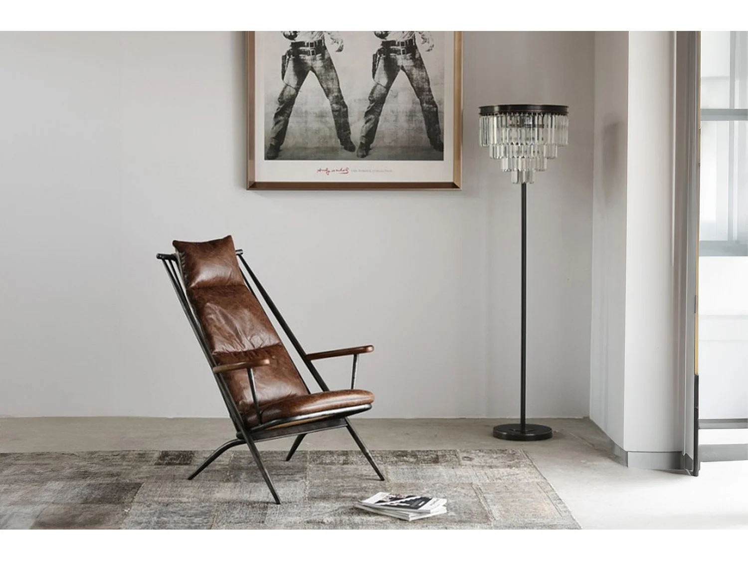 Lounge- Cocktail- Clubsessel - Braun Leder - CIANO