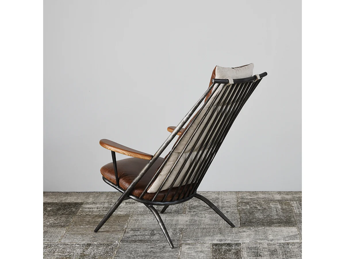 Lounge- Cocktail- Clubsessel - Braun Leder - CIANO