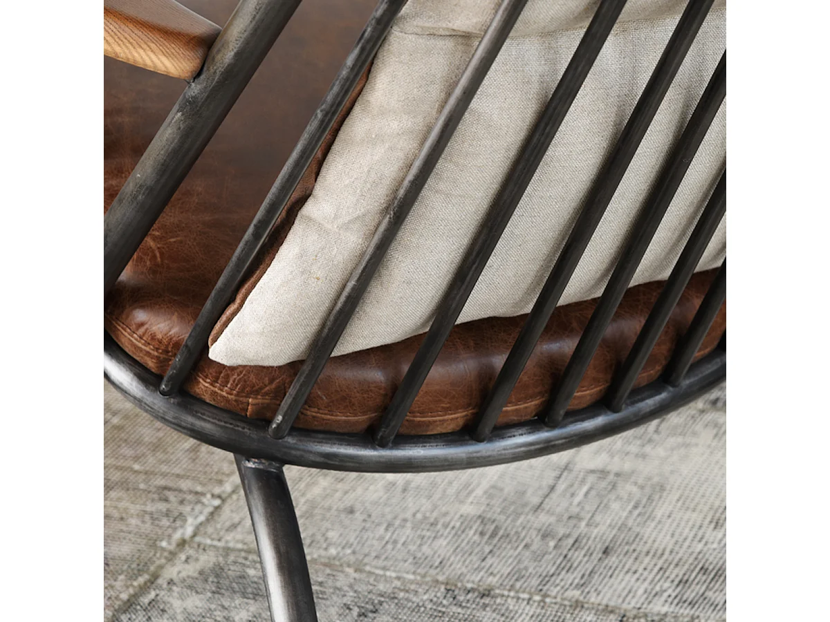 Lounge- Cocktail- Clubsessel - Braun Leder - CIANO