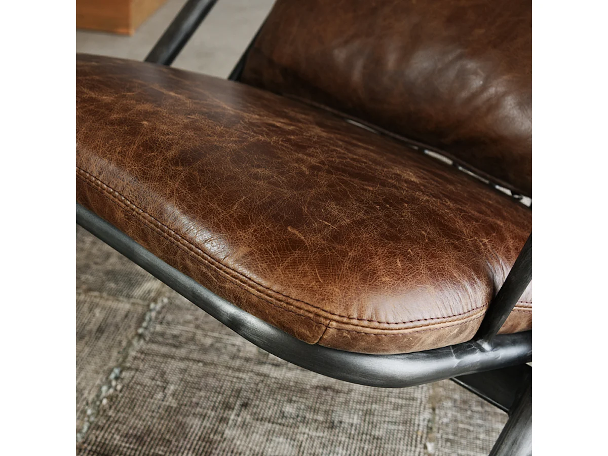 Lounge- Cocktail- Clubsessel - Braun Leder - CIANO
