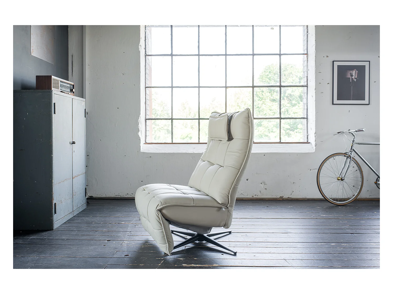 Fauteuil - Gris cuir - MIKO